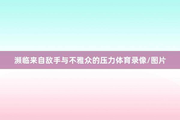 濒临来自敌手与不雅众的压力体育录像/图片