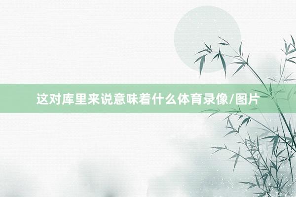 这对库里来说意味着什么体育录像/图片