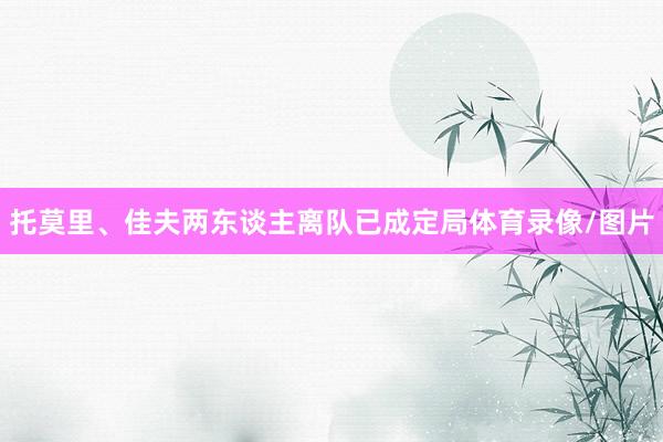托莫里、佳夫两东谈主离队已成定局体育录像/图片