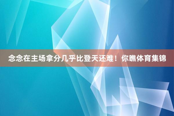 念念在主场拿分几乎比登天还难！你瞧体育集锦
