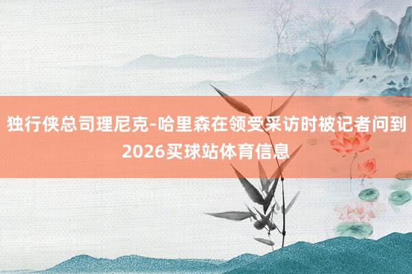 独行侠总司理尼克-哈里森在领受采访时被记者问到2026买球站体育信息