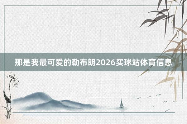 那是我最可爱的勒布朗2026买球站体育信息
