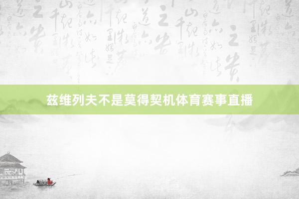兹维列夫不是莫得契机体育赛事直播