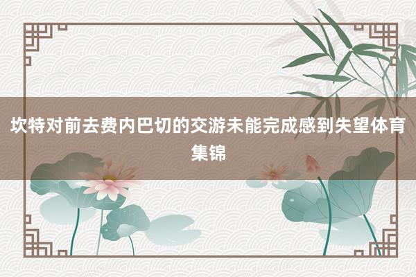 坎特对前去费内巴切的交游未能完成感到失望体育集锦
