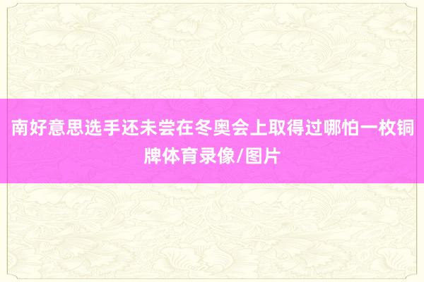 南好意思选手还未尝在冬奥会上取得过哪怕一枚铜牌体育录像/图片
