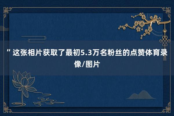 ”这张相片获取了最初5.3万名粉丝的点赞体育录像/图片