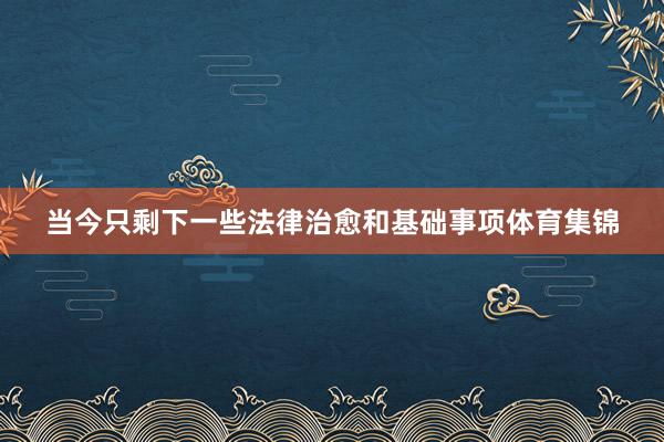 当今只剩下一些法律治愈和基础事项体育集锦
